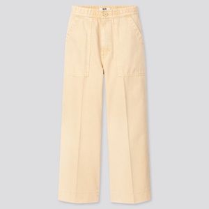 UNIQLO U Denim Relaxed Fit Ankle Length Trousers Cream Size Large L